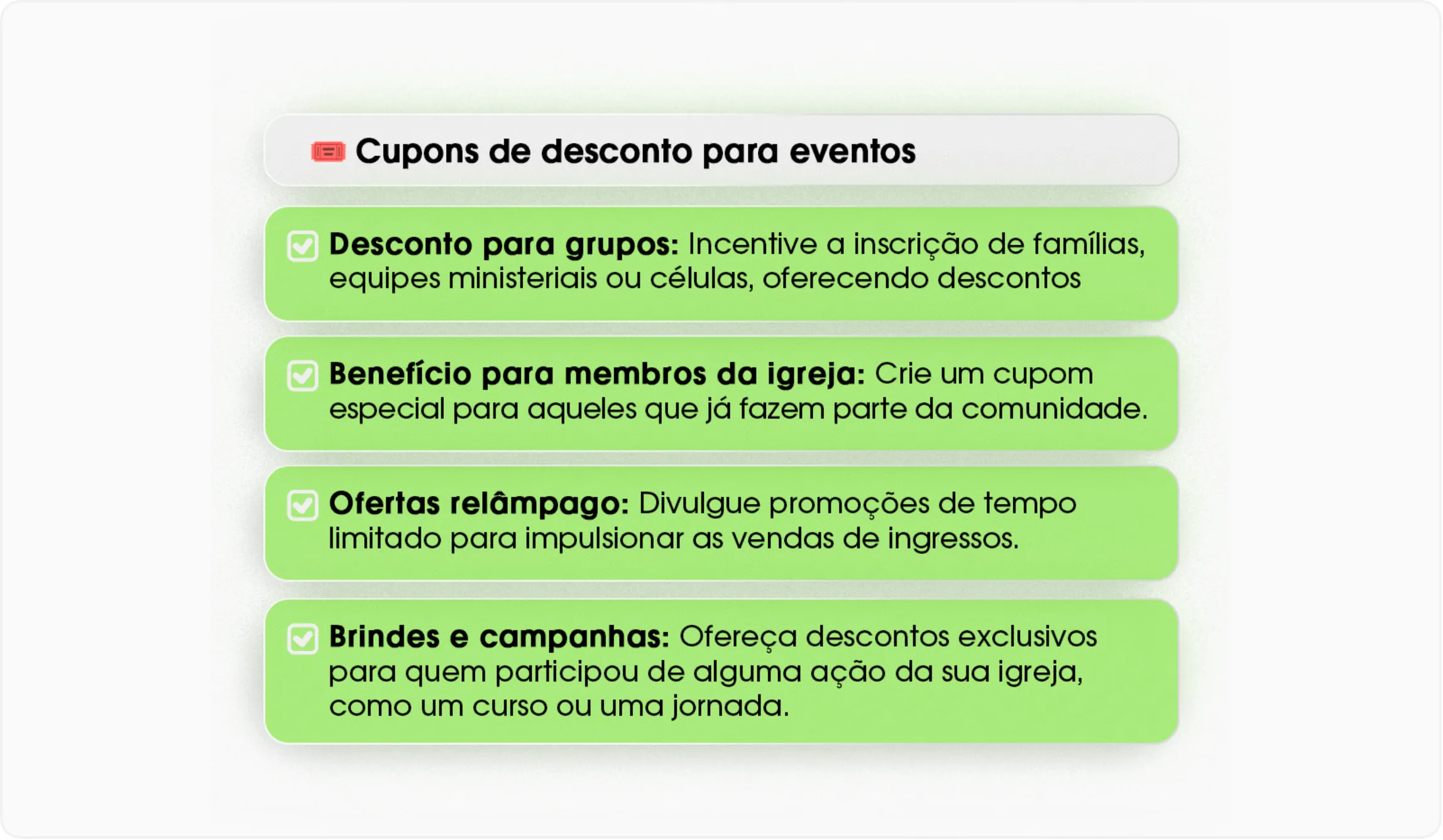 Aumente as inscrições dos seus eventos com cupons de desconto personalizados