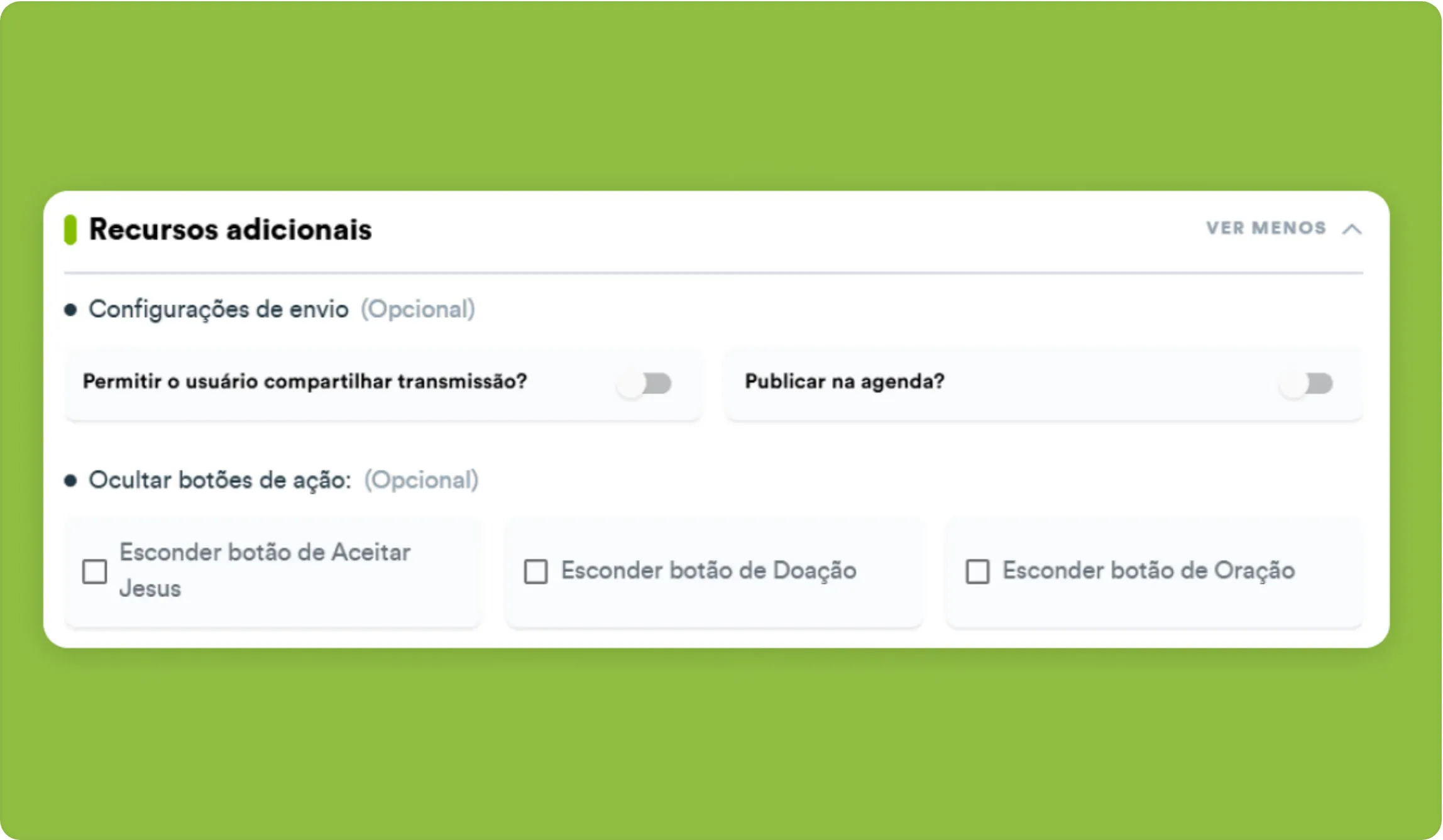 Desative a opção “Ao Vivo” quando for necessário